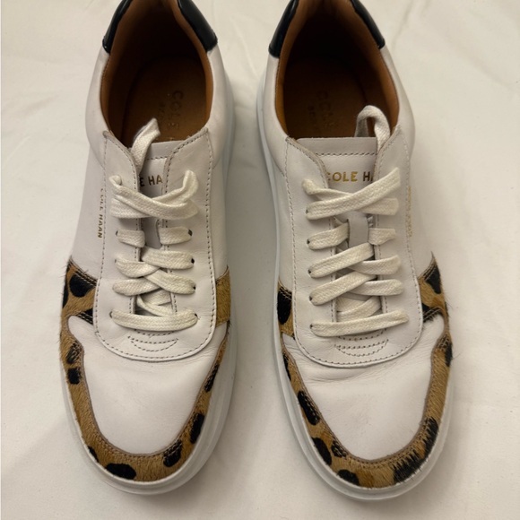 Cole Haan White and Animal Print Sneakers - Picture 2 of 4